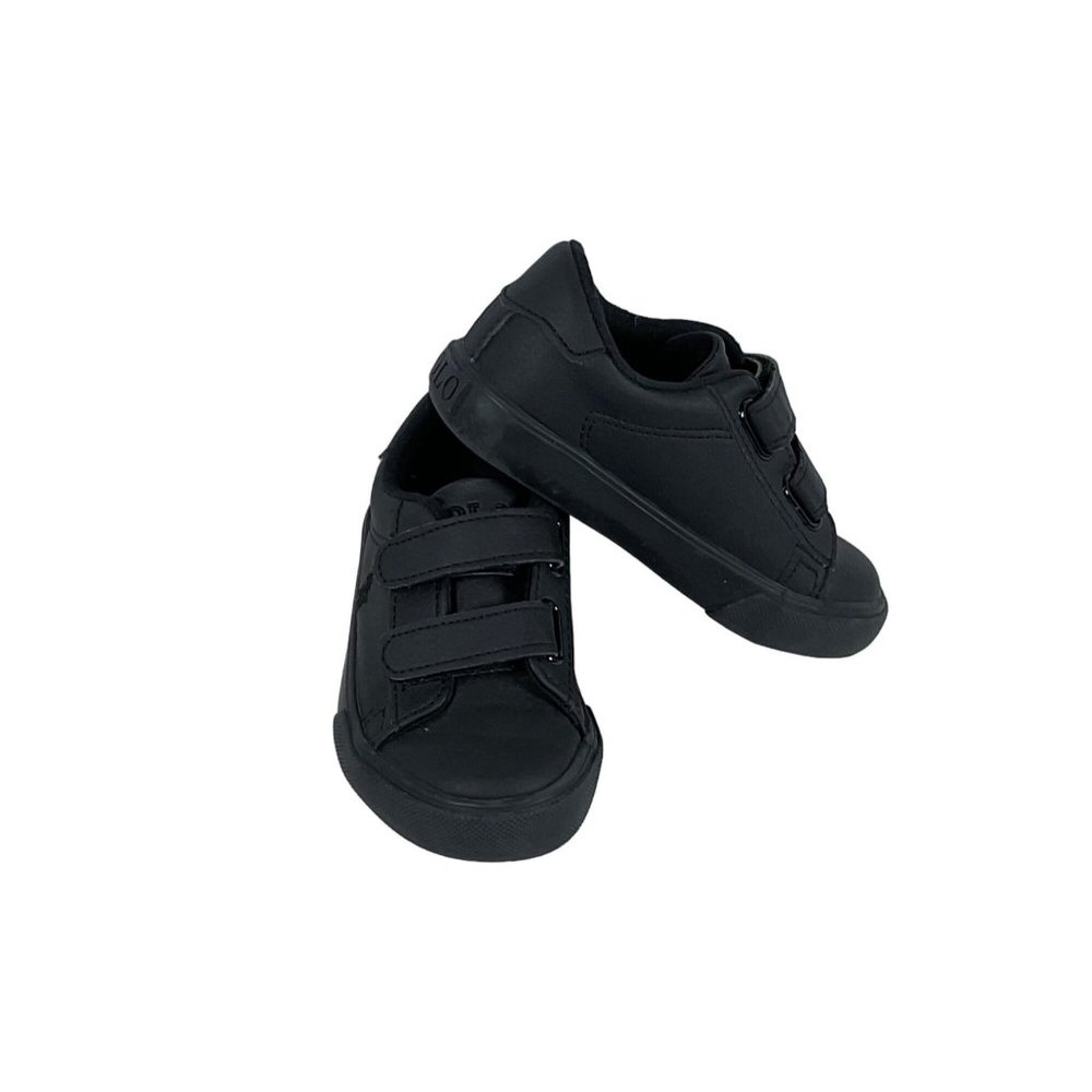 Polo Ralph Lauren Boys Toddler Hook and Loop Sneakers Shoes Size 7.0 All Black - Picture 2 of 6